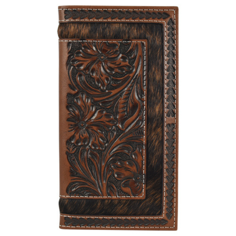 Justin Justin Hair On With Tooling Rodeo Wallet