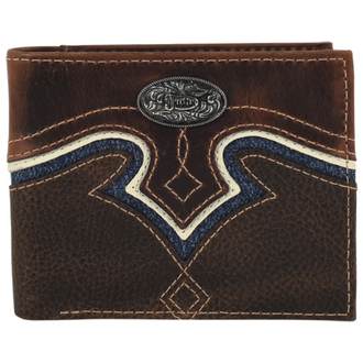 Justin Justin Denim Inlay With Yoke Bifold Wallet