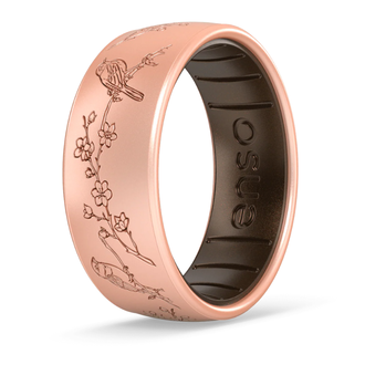 Enso Enso Silicone Ring - Birdsong Blossom - Rose Gold/Meteorite