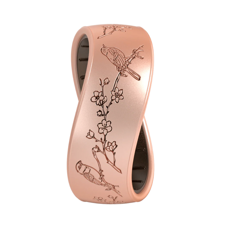 Enso Enso Silicone Ring - Birdsong Blossom - Rose Gold/Meteorite
