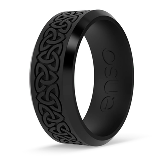 Enso Enso Silicone Ring - Bevel Etched Ring - Trinity - Obsidian