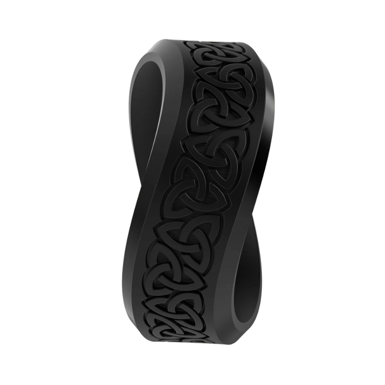 Enso Enso Silicone Ring - Bevel Etched Ring - Trinity - Obsidian