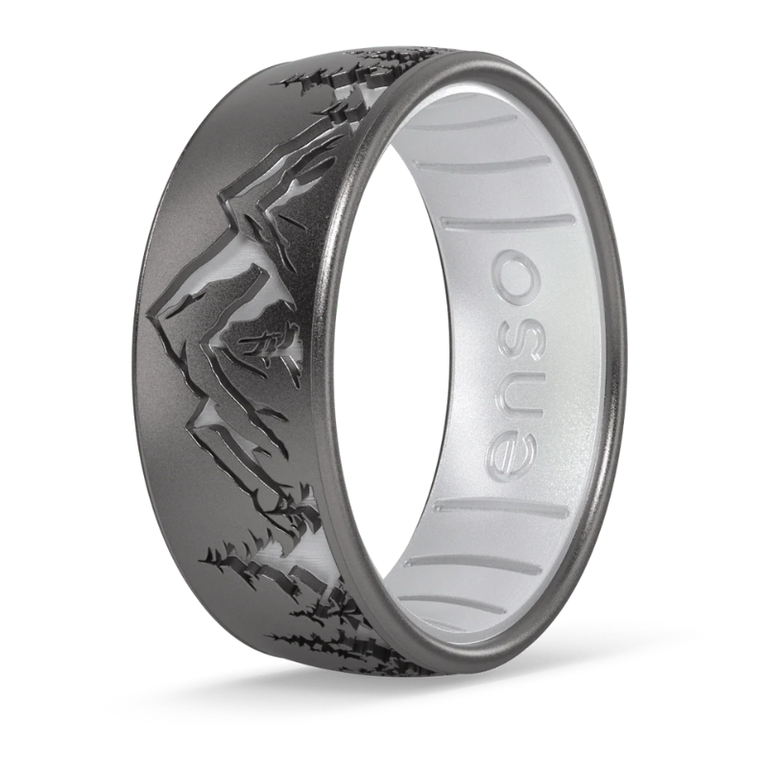 Enso Enso Silicone Ring - Peak - Platinum/Pearl