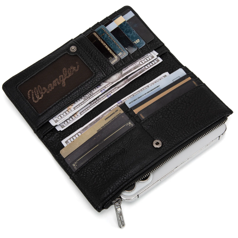 Wrangler Wrangler Embroidered Bifold Wallet - Black