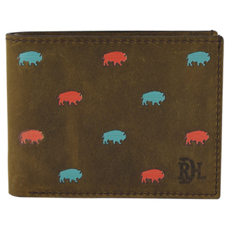 Red Dirt Hat Co Bison Pattern Bifold Wallet