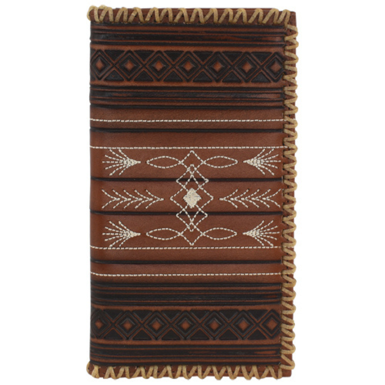 Tony Lama Tony Lama Geometric Embossed Toebug Design Rodeo Wallet