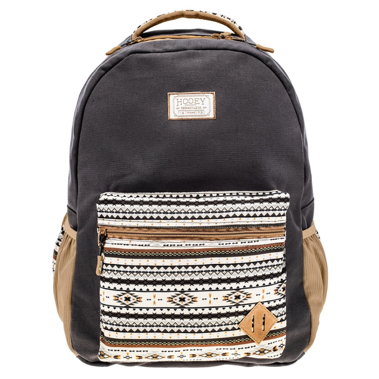 Hooey Hooey Recess Backpack - Charcoal With Simply Taupe/Phantom Comanche Pattern Accents