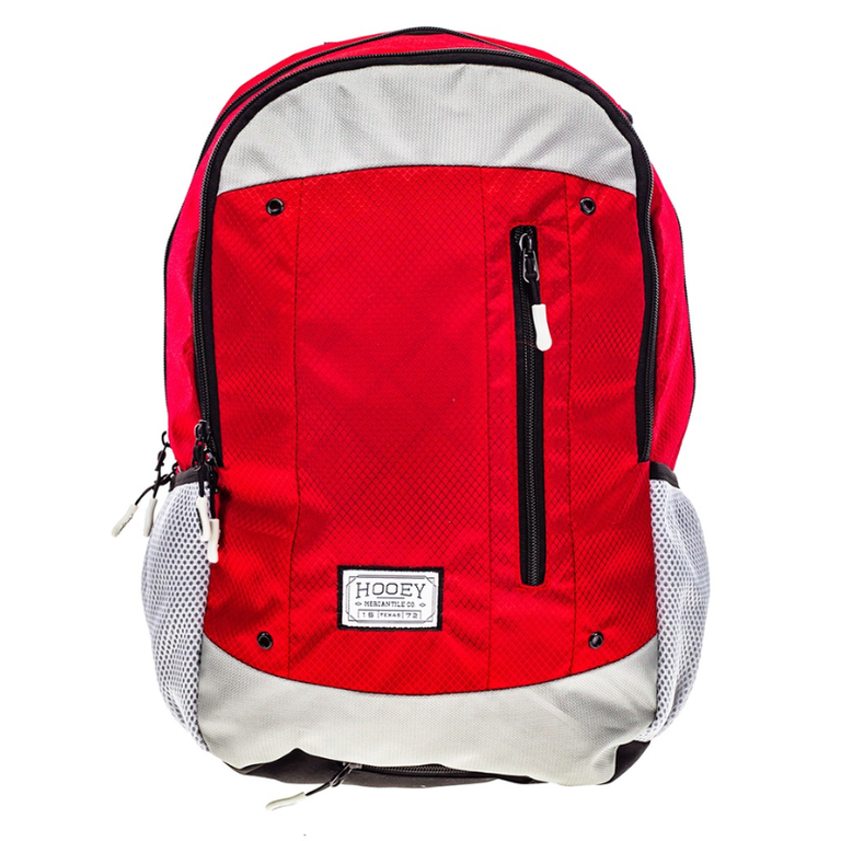 Hooey Hooey Rockstar Backpack - Red Front With Grey/Aztec Pattern Accents