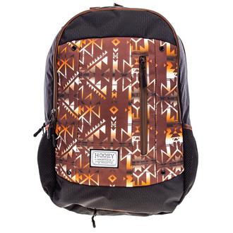 Hooey Hooey Rockstar Backpack - Brown/Tan Aztec Pattern Front Panel With Brown Accents