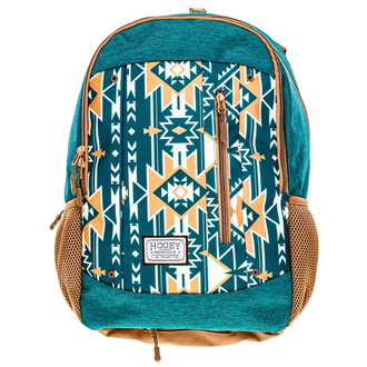 Hooey Hooey Rockstar Backpack - Teal/White Aztec With Tan Accents