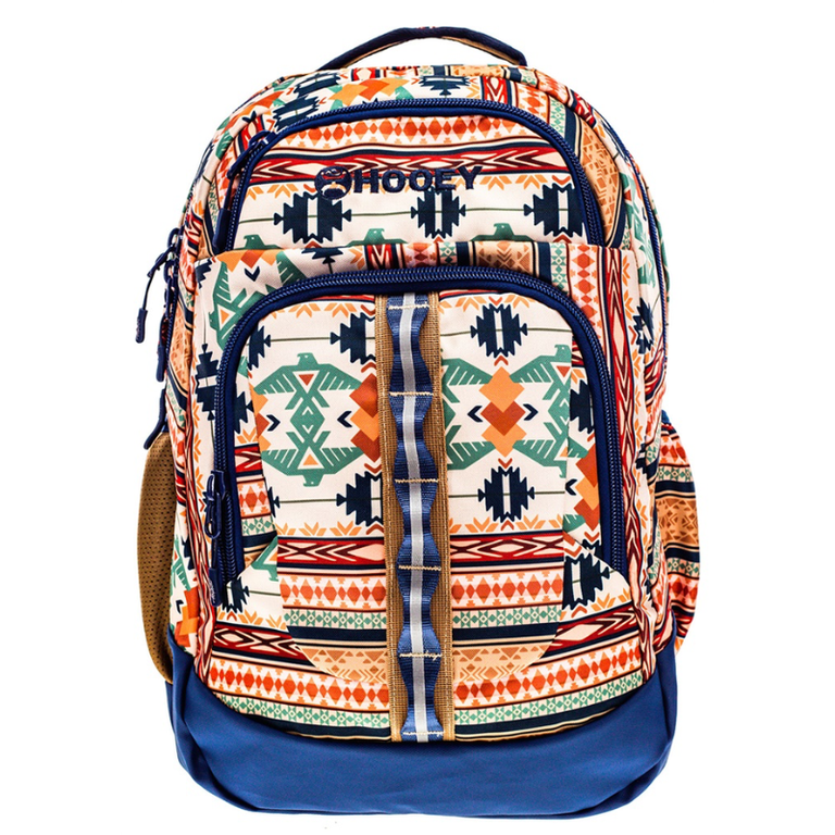 Hooey Hooey Ox Backpack - Tan/Blue Aztec Pattern