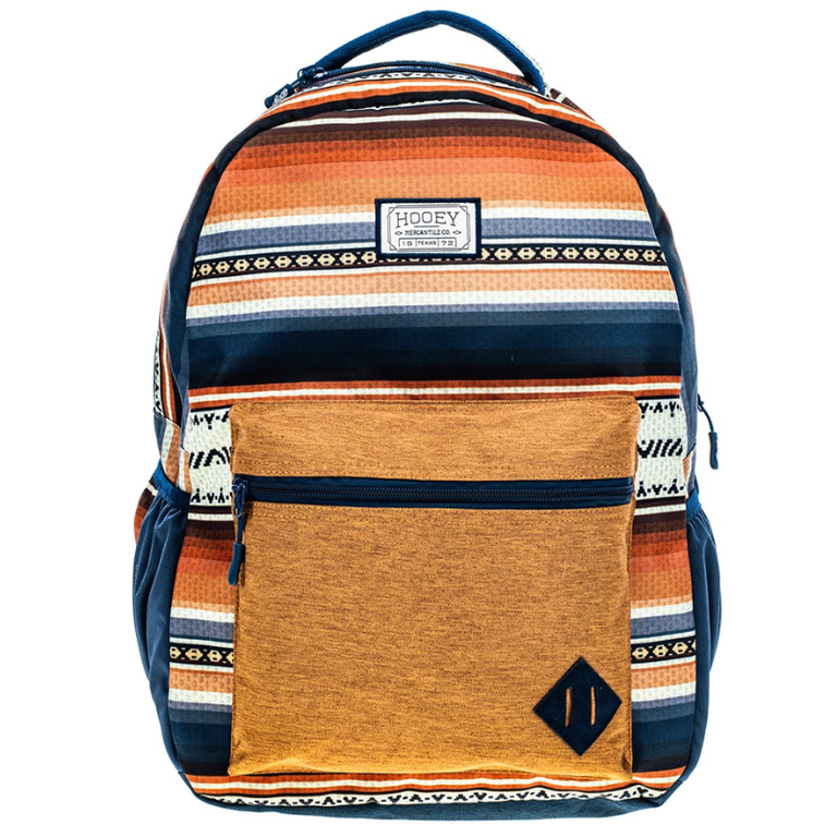 Hooey Hooey Recess Backpack- Baked Clay/Whitecap Grey With Serape Pattern All Over