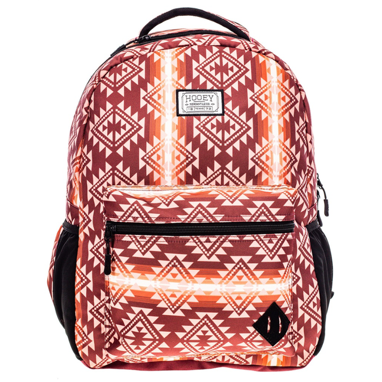Hooey Hooey Recess Backpack - Cordovan/Whitecap Grey Aztec Pattern