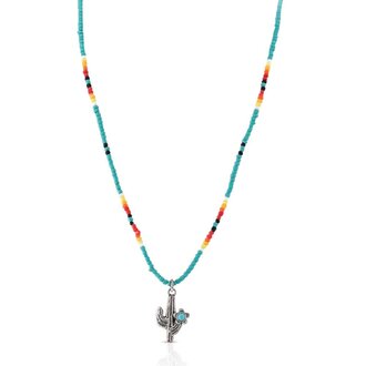 Montana Silversmiths Flowered Saguaro Beaded Attitude Necklace