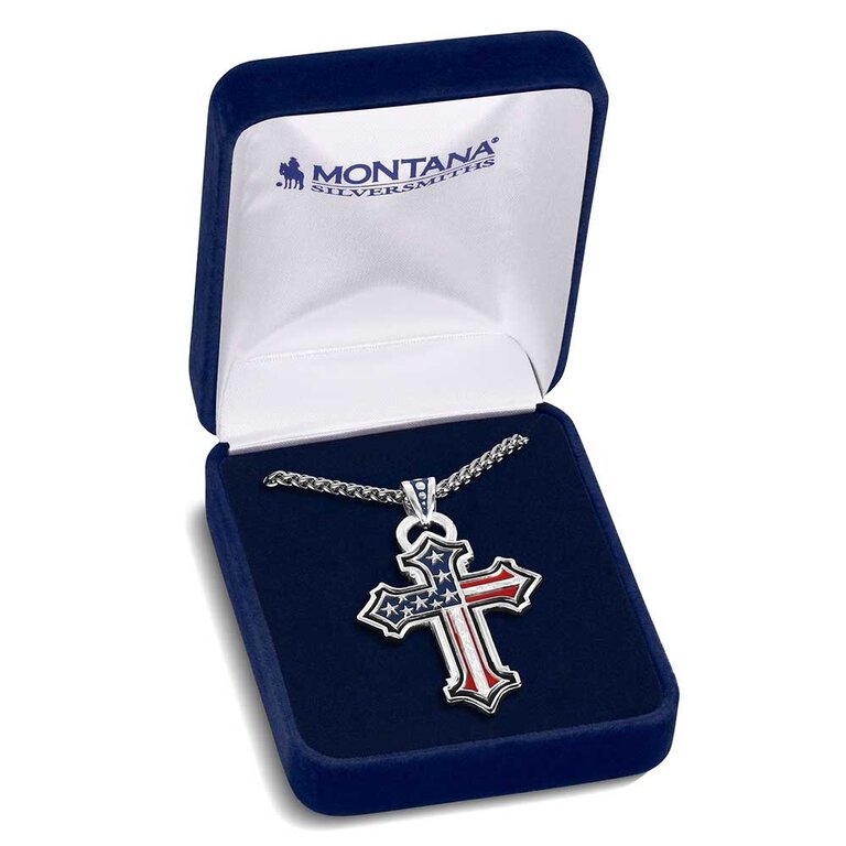 Montana Silversmiths Montana Silversmiths God And Country Cross Necklace