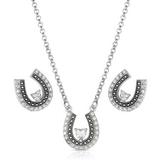 Montana Silversmiths Montana Silversmiths Lovely And Lucky Horseshoe Set