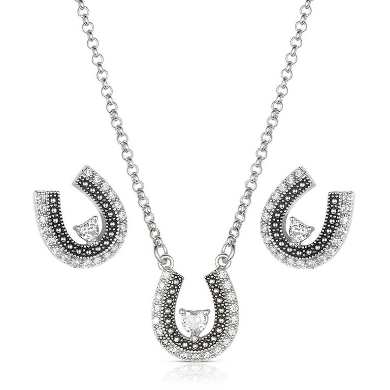Montana Silversmiths Montana Silversmiths Lovely And Lucky Horseshoe Set