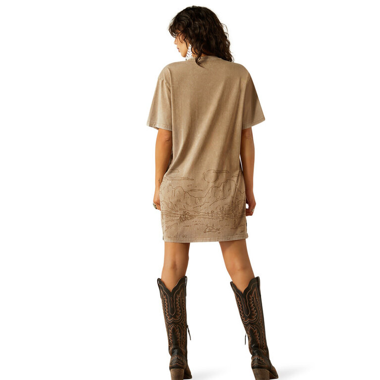 Ariat Ariat Road Trip Tshirt Dress - Greige Mineral Wash