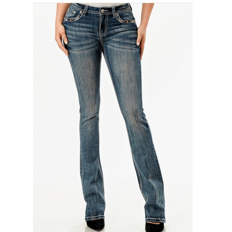 Grace in LA Grace In LA Boot Cut Jeans - Wings - 32" Inseam
