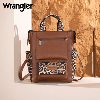 Wrangler Wrangler Tote/Shoulder Bag Convertible Backpack - Leopard