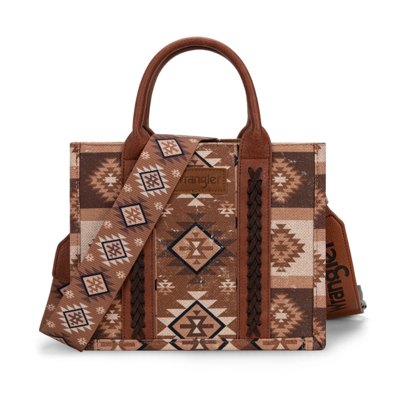 Wrangler Wrangler Aztec Pattern Tote/Crossbody - Brown