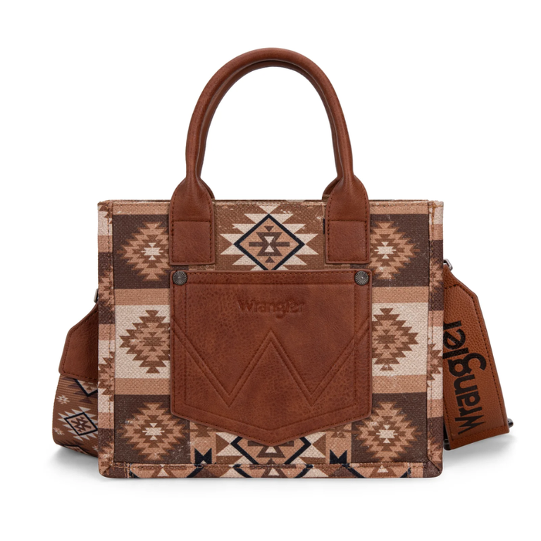 Wrangler Wrangler Aztec Pattern Tote/Crossbody - Brown
