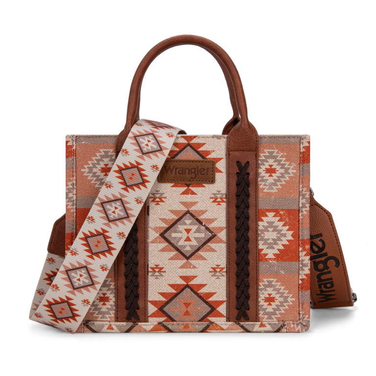 Wrangler Wrangler Aztec Pattern Tote/Crossbody - Tan