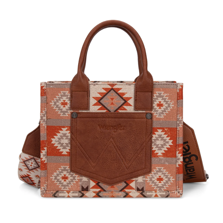 Wrangler Wrangler Aztec Pattern Tote/Crossbody - Tan