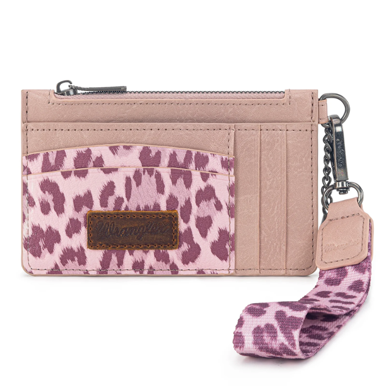 Wrangler Wrangler Aztec Key Chain Wristlet Card Wallet - Pink Leopard