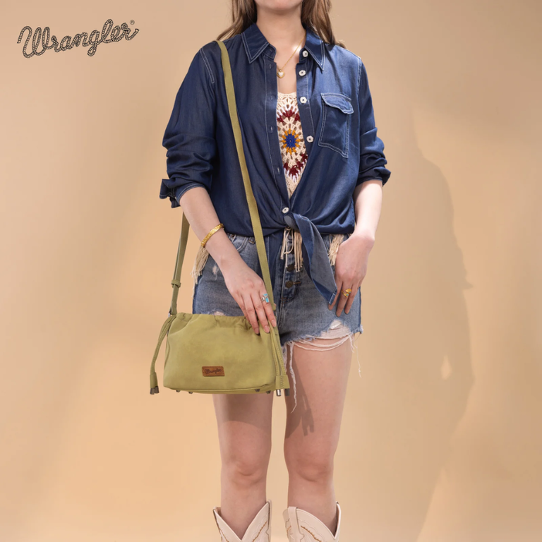 Wrangler Wrangler Drawstring Small Crossbody Bag - Light Green