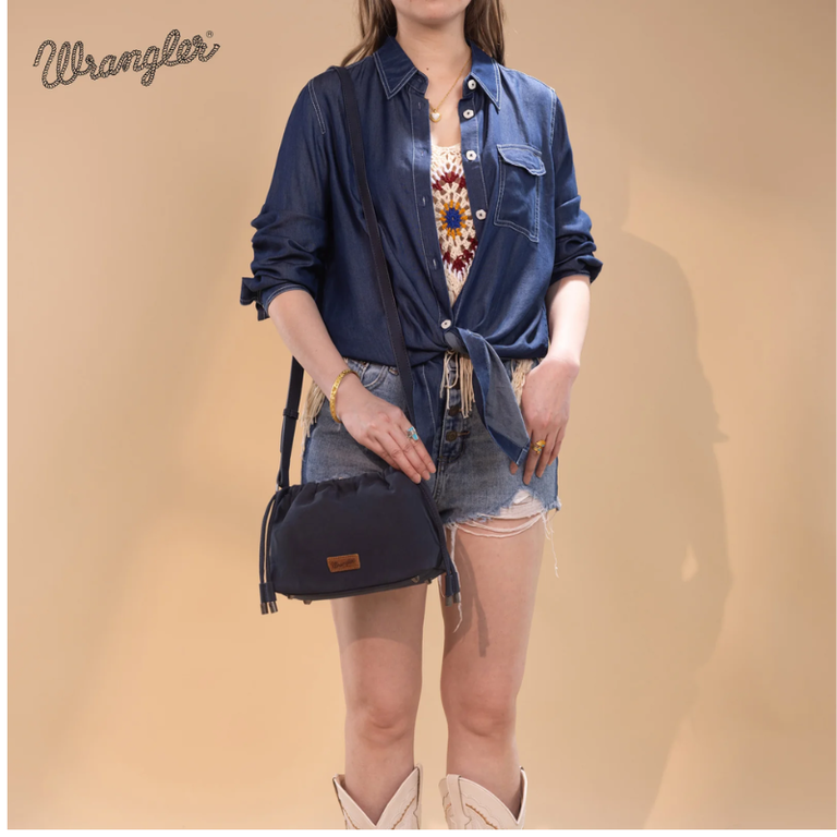 Wrangler Wrangler Drawstring Small Crossbody Bag - Navy