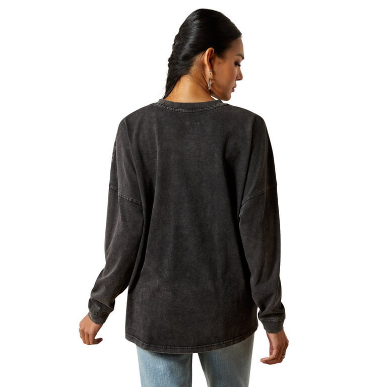 Ariat Ariat Canvas "Always In My Cowboy Era" Oversized L/S Shirt - Black Mineral Wash