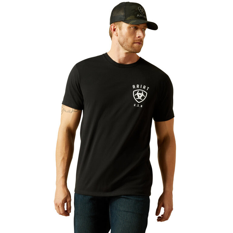 Ariat Ariat Faded Bull S/S Tshirt - Black
