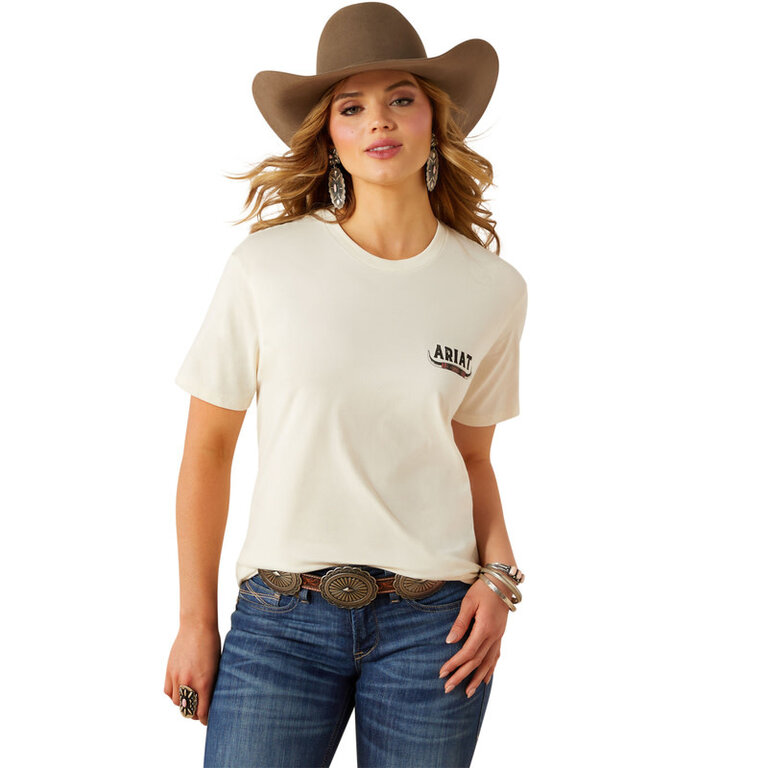Ariat Ariat Bull Horns S/S Tshirt - Natural