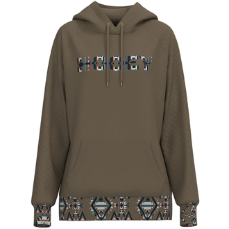 Hooey Hooey Trophy Quilted Hoodie With Aztec Pattern - Shitake Brown