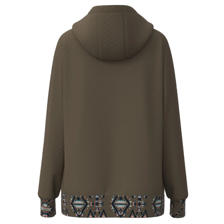 Hooey Hooey Trophy Quilted Hoodie With Aztec Pattern - Shitake Brown