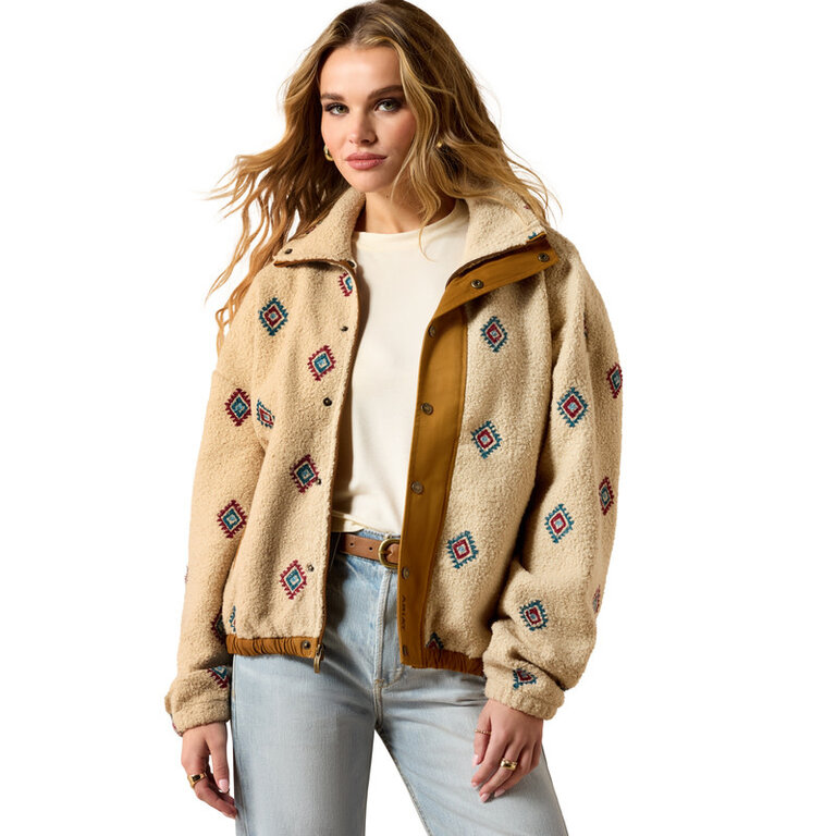 Ariat Ariat Sherpa Blocked Jacket - Southwest Embroidered Motif