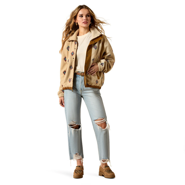 Ariat Ariat Sherpa Blocked Jacket - Southwest Embroidered Motif