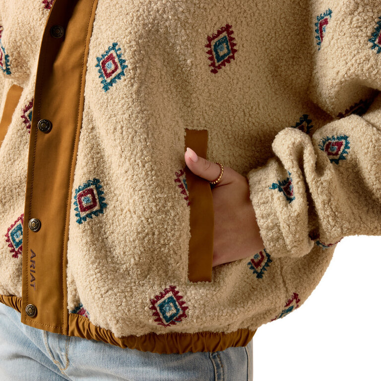 Ariat Ariat Sherpa Blocked Jacket - Southwest Embroidered Motif