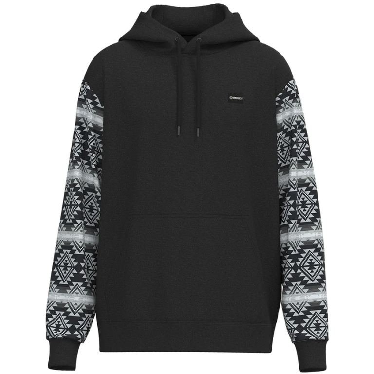 Hooey Hooey Legendary Polar Fleece Hoodie With Aztec Pattern - Black/Grey