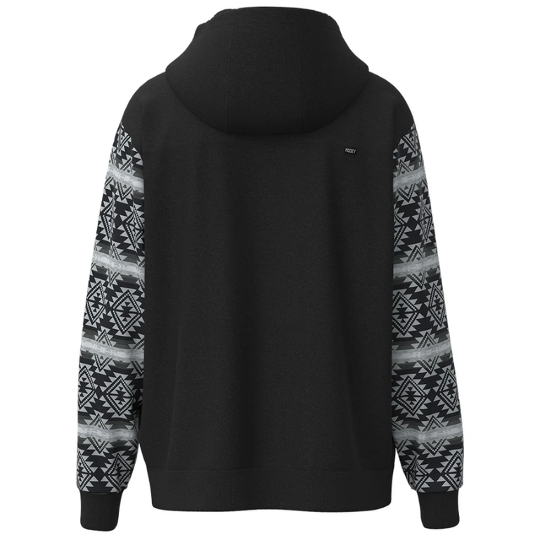 Hooey Hooey Legendary Polar Fleece Hoodie With Aztec Pattern - Black/Grey