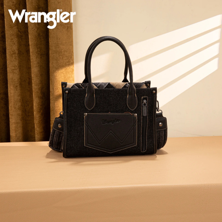 Wrangler Wrangler Denim Woven Concealed Carry Tote - Black