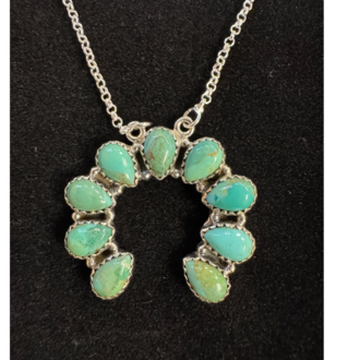 Indian Touch Of Gallup Hada Collection Kingman Turquoise Sterling Silver Necklace