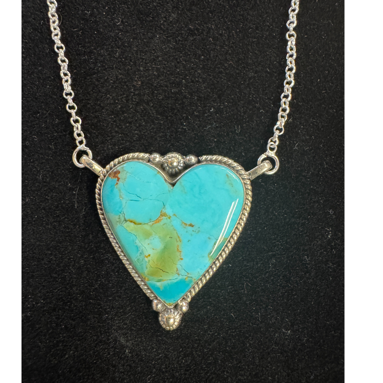 Indian Touch Of Gallup Hada Collection Kingman Turquoise Heart Necklace