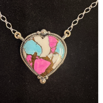 Indian Touch Of Gallup Hada Collection Cotton Candy Heart Necklace