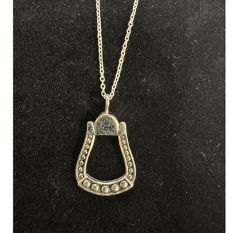 Indian Touch Of Gallup Hada Collection Sterling Silver Stirrup Necklace