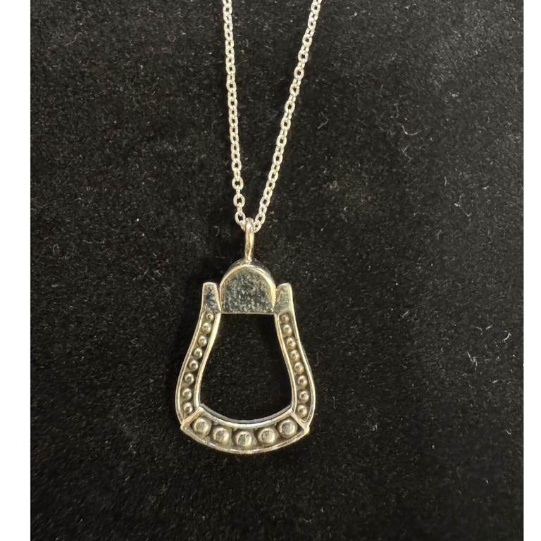 Indian Touch Of Gallup Hada Collection Sterling Silver Stirrup Necklace