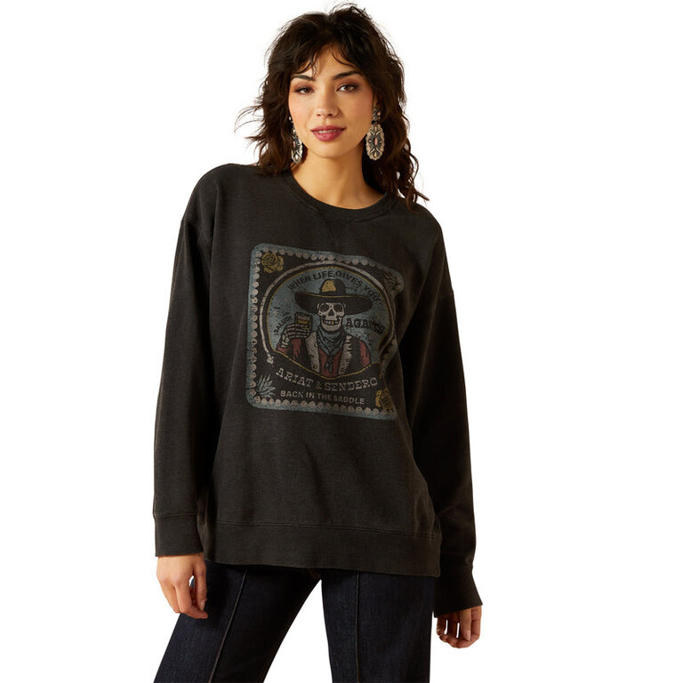 Ariat Ariat Oversized Sendero When Life Gives You Agaves Sweatshirt - Black Mineral Wash