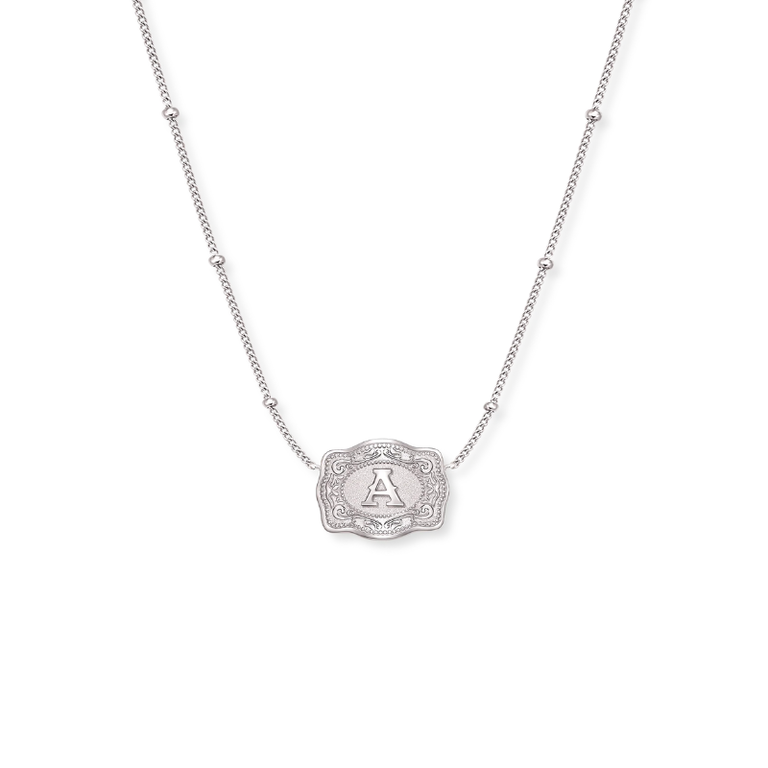 SpurWest SpurWest Ultra Mini Belt Buckle Necklace - Silver