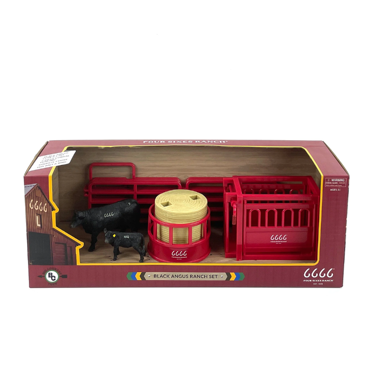 Big Country Toys Big Country Toys Four Sixes Black Angus Ranch Set
